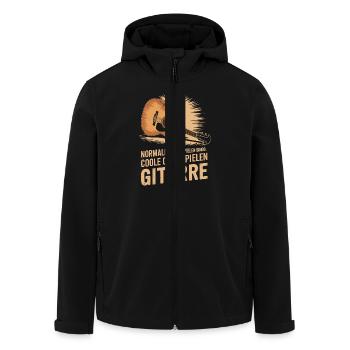 Coole Opas spielen Gitarre, Gitarrist - Recycelte Männer Softshell-Jacke von Stanley/Stella - Schwarz - Vorne - AI Model Male 185 light (185cm)