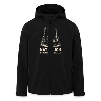 Natürlich brauche ich die alle, Gitarrist Gitarre - Recycelte Männer Softshell-Jacke von Stanley/Stella - Schwarz - Vorne - AI Model Male 185 light (185cm)