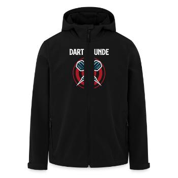Dart Spieler DART FREUNDE Lustiges Dart Spielen - Recycelte Männer Softshell-Jacke von Stanley/Stella - Schwarz - Vorne - AI Model Male 185 light (185cm)