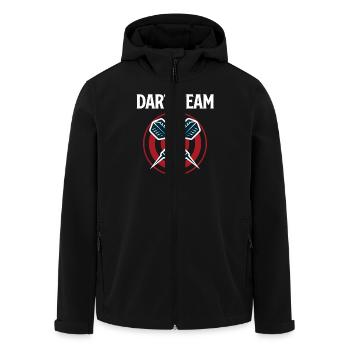 Dart Spieler DART FREUNDE Lustiges Dart Spielen - Recycelte Männer Softshell-Jacke von Stanley/Stella - Schwarz - Vorne - AI Model Male 185 light (185cm)