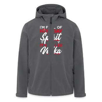 I'm Full Of Holiday Spirit It's Called Vodka - Men’s Recycled Softshell Jacket by Stanley/Stella - anthracite - Front - AI Model Male 185 light (185cm)