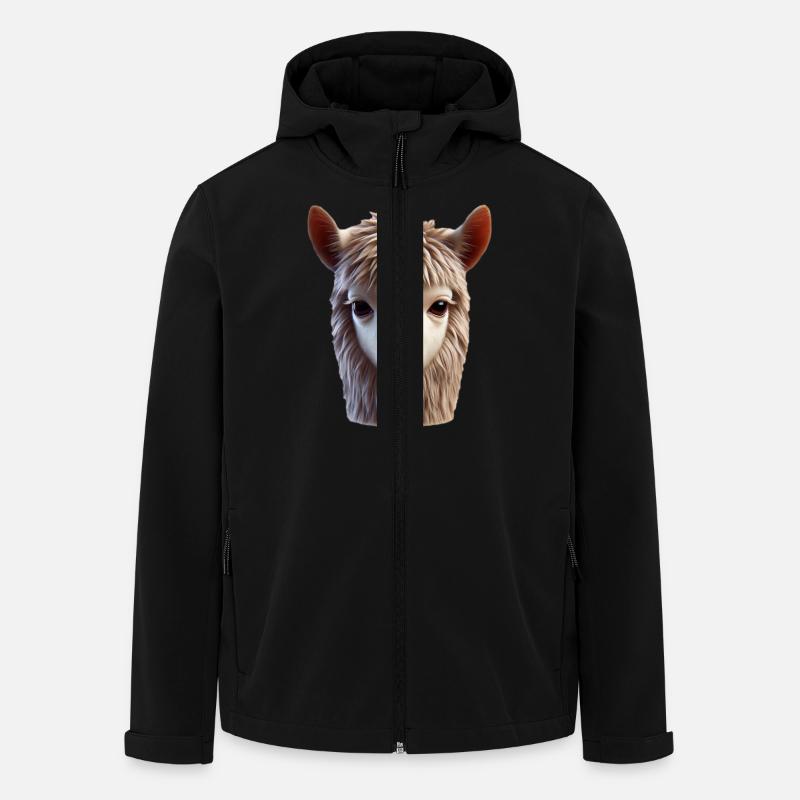 Alpaka Kopf 2 - Recycelte Männer Softshell-Jacke von Stanley/Stella - Schwarz