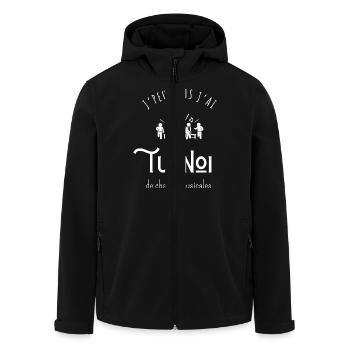 Ich kann nicht, ich habe ein Turnier der musikalischen Stühle - Recycelte Männer Softshell-Jacke von Stanley/Stella - Schwarz - Vorne - AI Model Male 185 light (185cm)