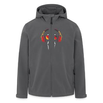 Affe mit Headset Musik Deutschland - Recycelte Männer Softshell-Jacke von Stanley/Stella - Anthrazit - Vorne - AI Model Male 185 light (185cm)