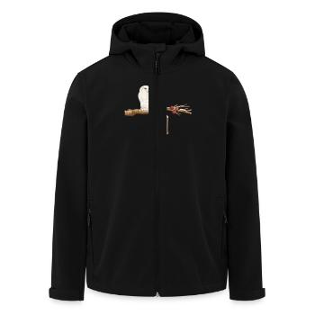 Hibou d’hiver Winter-Eule - Veste softshell homme en polyester recyclé Stanley/Stella - noir - Devant - AI Model Male 185 light (185cm)