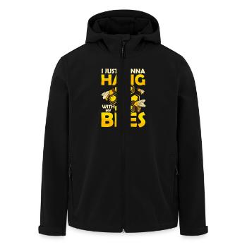 I Just want to Hang With My Bees Beekeeping Apiarist - Men’s Recycled Softshell Jacket by Stanley/Stella - black - Front - AI Model Male 185 light (185cm)