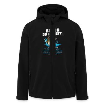 Bevor Du Fragst Angler Fisch Selbst Gefangen - Recycelte Männer Softshell-Jacke von Stanley/Stella - Schwarz - Vorne - AI Model Male 185 light (185cm)