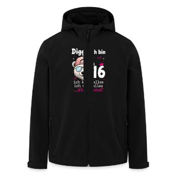 Digga Ich Bin 16 Teenager Geburtstag Mädchen - Recycelte Männer Softshell-Jacke von Stanley/Stella - Schwarz - Vorne - AI Model Male 185 light (185cm)