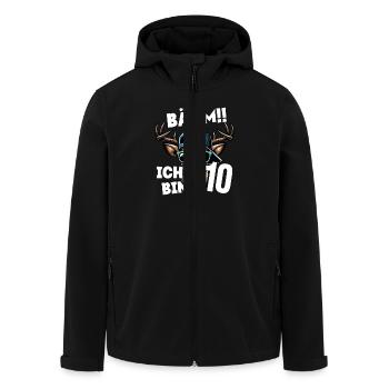 BÄÄM Ich Bin 10 Geburtstag Hirsch Geburtstagsdeko - Recycelte Männer Softshell-Jacke von Stanley/Stella - Schwarz - Vorne - AI Model Male 185 light (185cm)
