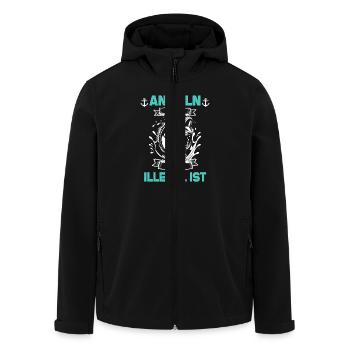 Ich Angle Weil Mord Illegal Ist Sarkasmus Angler - Recycelte Männer Softshell-Jacke von Stanley/Stella - Schwarz - Vorne - AI Model Male 185 light (185cm)