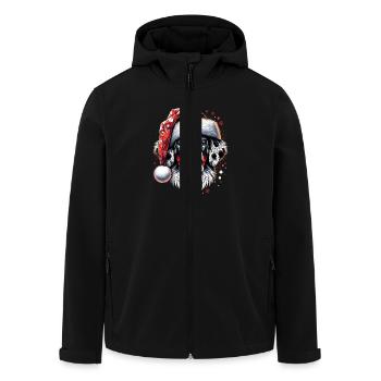 Polygon Kunst - Dalmatiner Hund Weihnachtsmütze - Recycelte Männer Softshell-Jacke von Stanley/Stella - Schwarz - Vorne - AI Model Male 185 light (185cm)