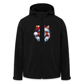 Polygon Design - Chat chat avec chapeau de Père Noël - Veste softshell homme en polyester recyclé Stanley/Stella - noir - Devant - AI Model Male 185 light (185cm)