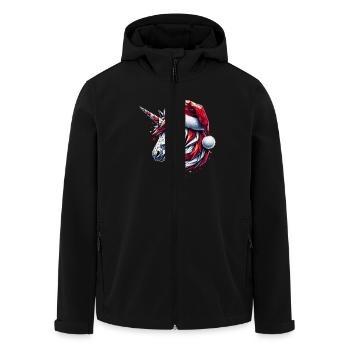 Polygon Art - Licorne avec chapeau de Père Noël - Veste softshell homme en polyester recyclé Stanley/Stella - noir - Devant - AI Model Male 185 light (185cm)