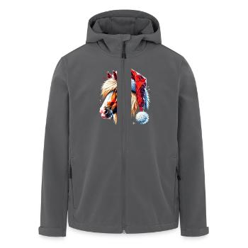 Original Polygon Kunst Haflinger Pferd Weihnachten - Recycelte Männer Softshell-Jacke von Stanley/Stella - Anthrazit - Vorne - AI Model Male 185 light (185cm)