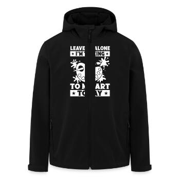 Peintre drôle d’art parlant à mon art aujourd’hui dessin - Veste softshell homme en polyester recyclé Stanley/Stella - noir - Devant - AI Model Male 185 light (185cm)