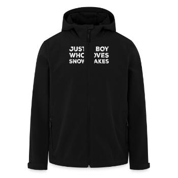 Just A Boy Who Loves Snowflakes, Funny Christmas - Recycelte Männer Softshell-Jacke von Stanley/Stella - Schwarz - Vorne - AI Model Male 185 light (185cm)