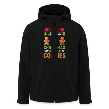 Juste une fille qui aime Noël et les biscuits, Noël - Veste softshell homme en polyester recyclé Stanley/Stella - noir - Devant - AI Model Male 185 light (185cm)
