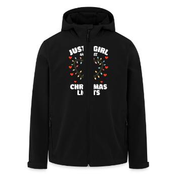 Juste une fille qui aime les lumières de Noël, Noël drôle - Veste softshell homme en polyester recyclé Stanley/Stella - noir - Devant - AI Model Male 185 light (185cm)