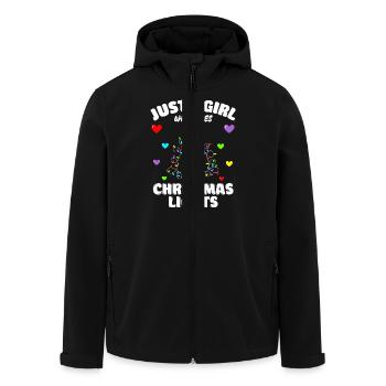 Juste une fille qui aime les lumières de Noël, Noël drôle - Veste softshell homme en polyester recyclé Stanley/Stella - noir - Devant - AI Model Male 185 light (185cm)