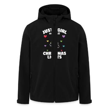 Juste une fille qui aime les lumières de Noël, Noël drôle - Veste softshell homme en polyester recyclé Stanley/Stella - noir - Devant - AI Model Male 185 light (185cm)