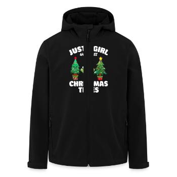 Juste une fille qui aime les arbres de Noël, Noël drôle - Veste softshell homme en polyester recyclé Stanley/Stella - noir - Devant - AI Model Male 185 light (185cm)
