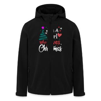 Juste une fille qui aime Noël Drôle de Noël - Veste softshell homme en polyester recyclé Stanley/Stella - noir - Devant - AI Model Male 185 light (185cm)