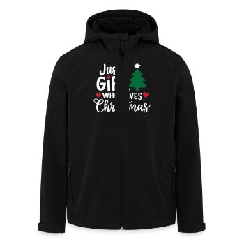 Juste une fille qui aime Noël Drôle de Noël - Veste softshell homme en polyester recyclé Stanley/Stella - noir - Devant - AI Model Male 185 light (185cm)