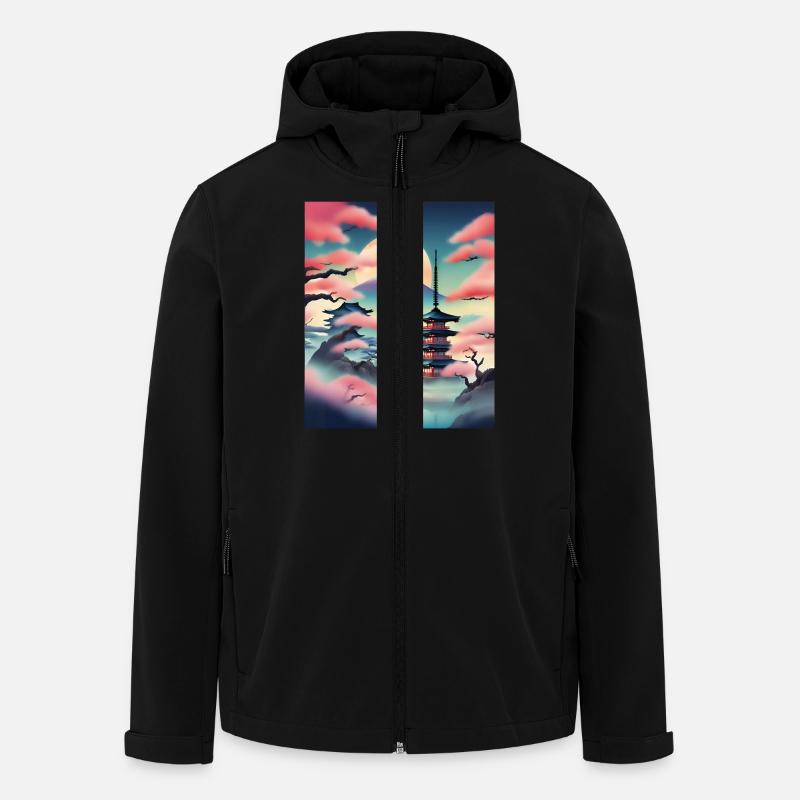 Beautiful japanese view - Men’s Recycled Softshell Jacket by Stanley/Stella - black