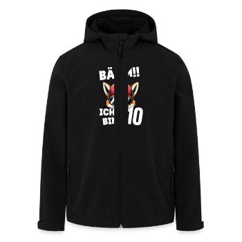 BÄÄM Ich Bin 10 Geburtstag Fuchs Geburtstagsdeko - Recycelte Männer Softshell-Jacke von Stanley/Stella - Schwarz - Vorne - AI Model Male 185 light (185cm)