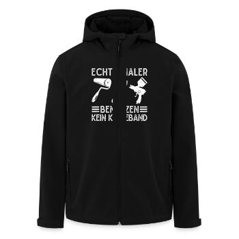 Echte Maler Benutzen Kein Klebeband Malermeister - Recycelte Männer Softshell-Jacke von Stanley/Stella - Schwarz - Vorne - AI Model Male 185 light (185cm)