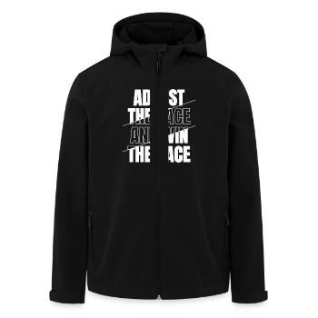 Coureur de fond et entraîneur de cross-country - Croix unique - Veste softshell homme en polyester recyclé Stanley/Stella - noir - Devant - AI Model Male 185 light (185cm)