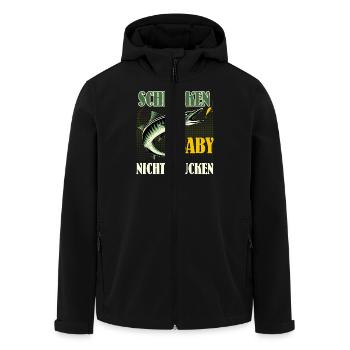 Hecht Angler SCHLUCKEN BABY NICHT SPUCKEN Lustiges - Recycelte Männer Softshell-Jacke von Stanley/Stella - Schwarz - Vorne - AI Model Male 185 light (185cm)