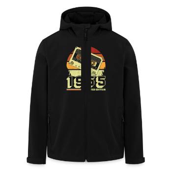 Vintage 1955 70e Anniversaire Cadeau Retro - Veste softshell homme en polyester recyclé Stanley/Stella - noir - Devant - AI Model Male 185 light (185cm)