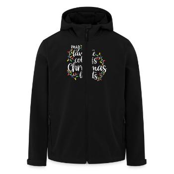 My Favorite Color Is Christmas Lights Funny Xmas - Men’s Recycled Softshell Jacket by Stanley/Stella - black - Front - AI Model Male 185 light (185cm)