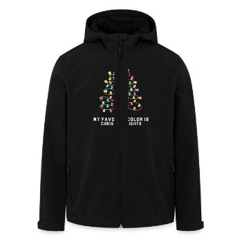My Favorite Color Is Christmas Lights Funny Xmas - Men’s Recycled Softshell Jacket by Stanley/Stella - black - Front - AI Model Male 185 light (185cm)