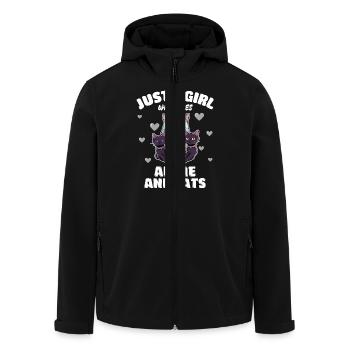 Just A Girl Who Loves Anime and Cats Cute Cat - Recycelte Männer Softshell-Jacke von Stanley/Stella - Schwarz - Vorne - AI Model Male 185 light (185cm)