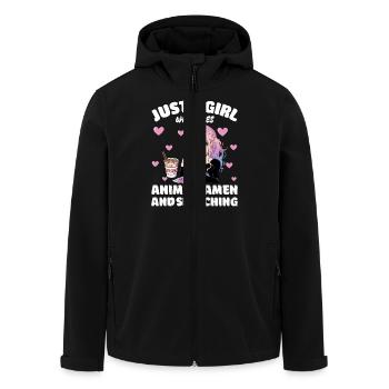 Just A Girl Who Loves Anime Ramen And Sketching - Recycelte Männer Softshell-Jacke von Stanley/Stella - Schwarz - Vorne - AI Model Male 185 light (185cm)