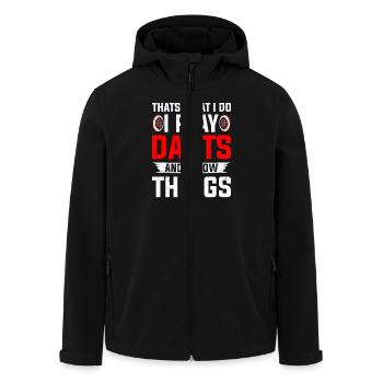 Dartspieler 180 Dart - Recycelte Männer Softshell-Jacke von Stanley/Stella - Schwarz - Vorne - AI Model Male 185 light (185cm)