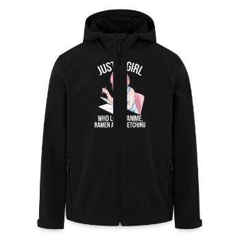 Just A Girl Who Loves Anime Ramen And Sketching - Recycelte Männer Softshell-Jacke von Stanley/Stella - Schwarz - Vorne - AI Model Male 185 light (185cm)