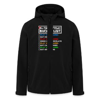 Christmas Bucket List Video Games Xmas Gamer - Recycelte Männer Softshell-Jacke von Stanley/Stella - Schwarz - Vorne - AI Model Male 185 light (185cm)