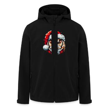 Polygon Art hibou aigle hibou chapeau de Noël Original - Veste softshell homme en polyester recyclé Stanley/Stella - noir - Devant - AI Model Male 185 light (185cm)