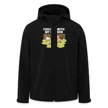 Chillin' With My Chickens Art Design pour - Veste softshell homme en polyester recyclé Stanley/Stella - noir - Devant - AI Model Male 185 light (185cm)