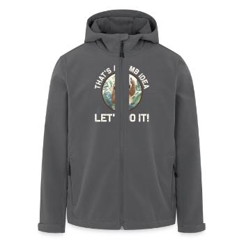 Funny Sloth Theme - That's A Dumb Idea - Men’s Recycled Softshell Jacket by Stanley/Stella - anthracite - Front - AI Model Male 185 light (185cm)
