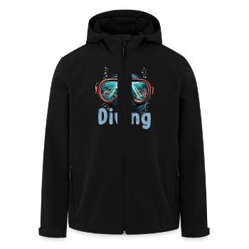 Diver für einen Taucher Sporttaucher Schnorchler - Recycelte Männer Softshell-Jacke von Stanley/Stella - Schwarz - Vorne - AI Model Male 185 light (185cm)