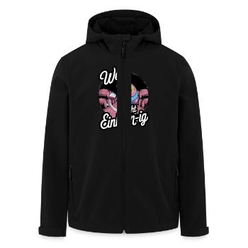 Wein macht Einhorn-ig - Recycelte Männer Softshell-Jacke von Stanley/Stella - Schwarz - Vorne - AI Model Male 185 light (185cm)