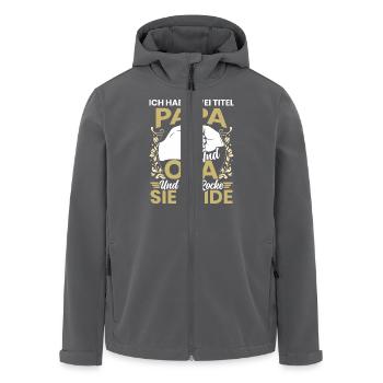 Großvater HABE ZWEI TITEL PAPA UND OPA ROCKE BEIDE - Recycelte Männer Softshell-Jacke von Stanley/Stella - Anthrazit - Vorne - AI Model Male 185 light (185cm)
