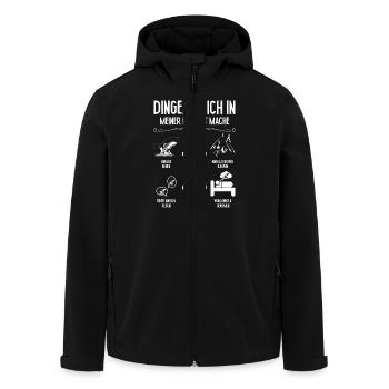 Angler Outfit DINGE DIE ICH IN MEINER FREIZEIT TUE - Recycelte Männer Softshell-Jacke von Stanley/Stella - Schwarz - Vorne - AI Model Male 185 light (185cm)