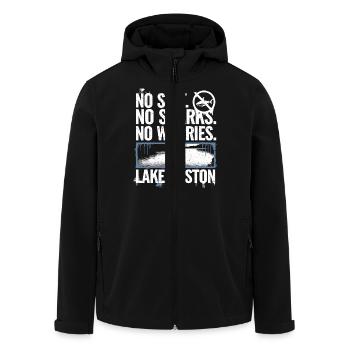 Dein Rückzugsort am See - Recycelte Männer Softshell-Jacke von Stanley/Stella - Schwarz - Vorne - AI Model Male 185 light (185cm)