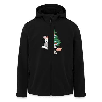 Santa Mouse Christmas Christmas Kids Child - Men’s Recycled Softshell Jacket by Stanley/Stella - black - Front - AI Model Male 185 light (185cm)