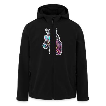 Lustiges Zebra mit Sonnenbrille für einen Zebra - Recycelte Männer Softshell-Jacke von Stanley/Stella - Schwarz - Vorne - AI Model Male 185 light (185cm)